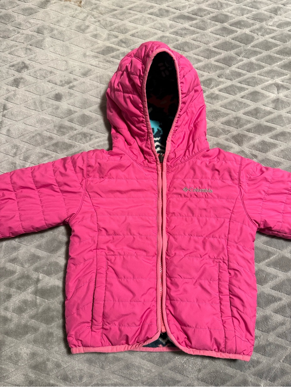 Columbia Bright Pink Hooded Puffer Jacket for Kids